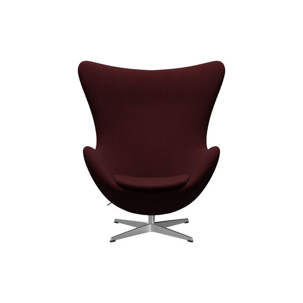 Egg&trade; 3316 loungestol, Christianshavn 1141 red/satin brushed aluminium, Fritz Hansen