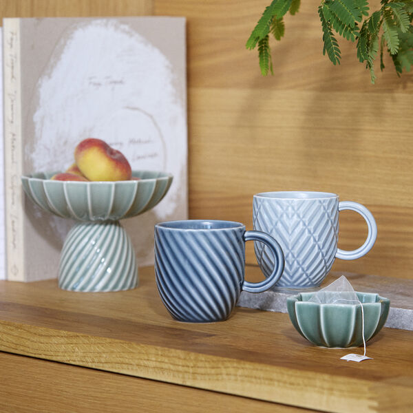 Samsurium Art deco krus, bl&aring;/gr&aring;, Dottir Nordic Design