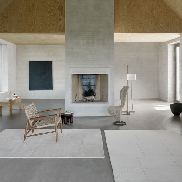 Geometric Maze gulvteppe, beige, Linie Design