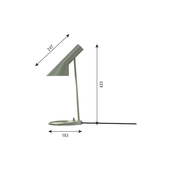 AJ Mini bordlampe, lys petroleum, Louis Poulsen