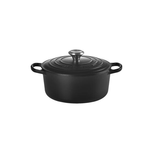 Signature st&oslash;pejern rund gryte &Oslash; 24 cm, matte black, Le Creuset