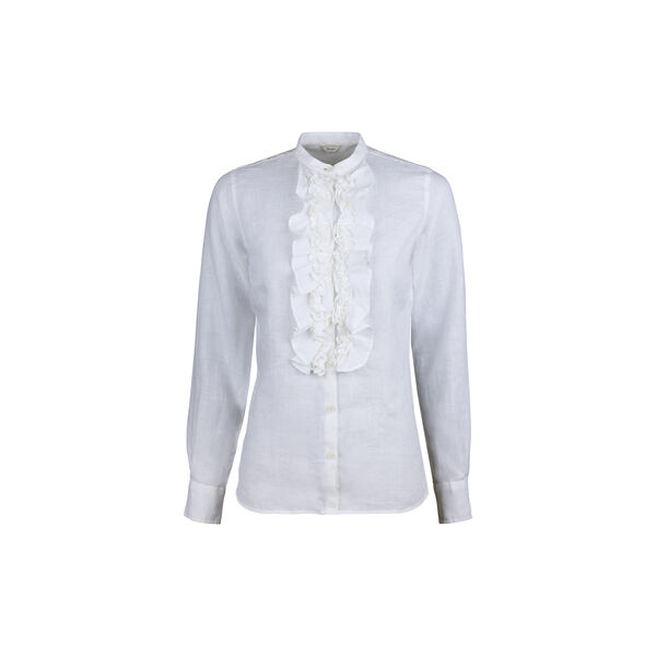 Hillary Blouse Front frill, white, Stenstr&ouml;ms