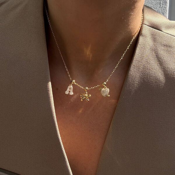 Letter Charm A, gold, WHO IS SHE