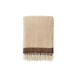 Vilhelm pledd, beige/brown, Klippan Yllefabrik