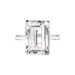 Emerald Cut Ring, clear, Crystal Haze