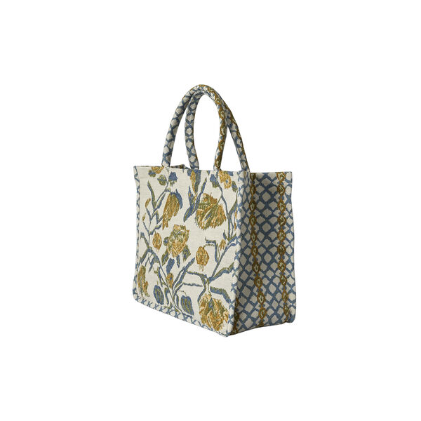 Anniken spring flower tote large, yellow/blue, Kitty Sablu