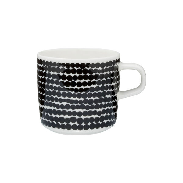 Oiva/Siirtolapuutarha kaffekopp, hvit/sort, Marimekko