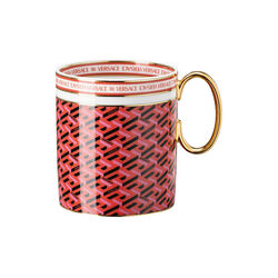 Mug with handle, signature red, Rosenthal x Versace