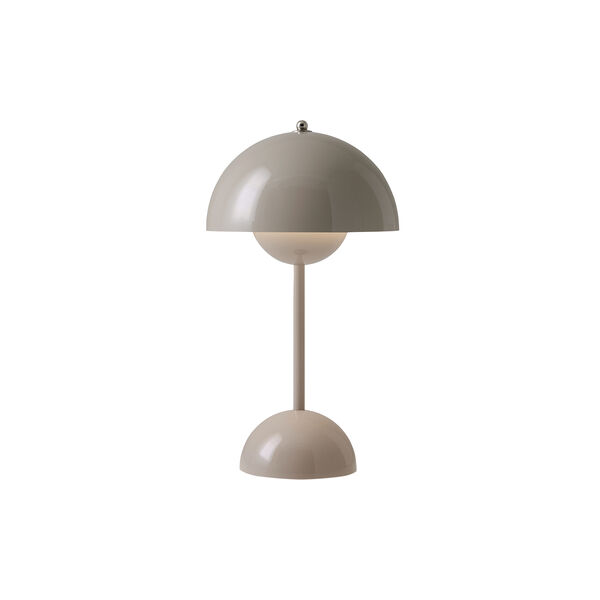 Flowerpot VP9 oppladbar bordlampe, grey beige Flowerpot VP9 oppladbar bordlampe, grey beige, &Tradition