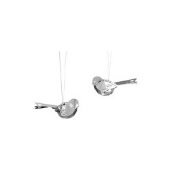 Miniaturfugler julepynt, sølv, Jette Frölich Design