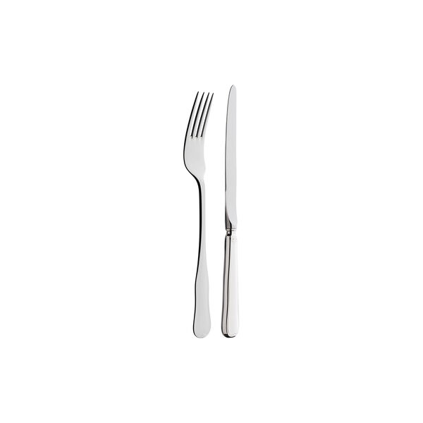 Riflet stor spisegaffel og kniv, Th. Marthinsen