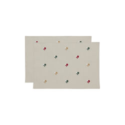 Servietter Christmas Hearts Embroidery 2-pak, rød, Södahl