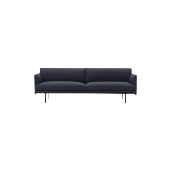Outline 3-pers. sofa, mørkeblå/svart Outline 3-pers. sofa, mørkeblå/svart, Muuto