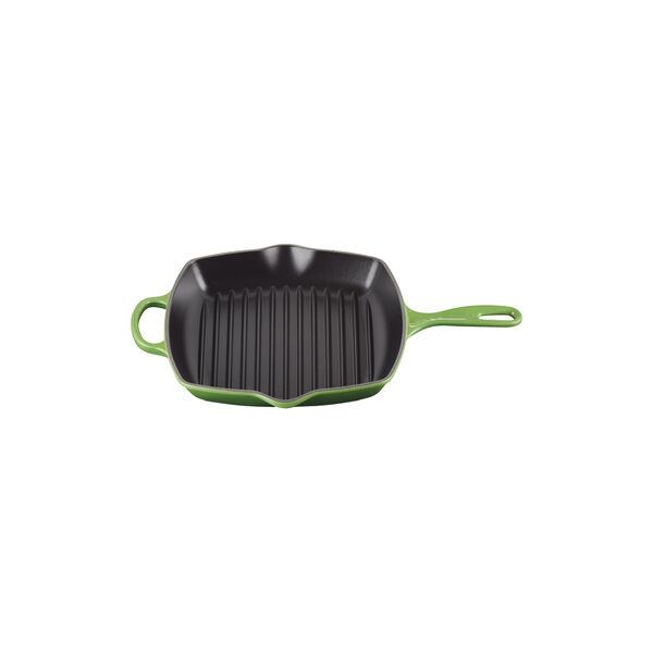 Signature st&oslash;pejern kvadratisk grillpanne 26 cm, bamboo green, Le Creuset