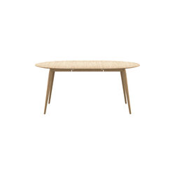 PLAYdinner Round Ø120 Dining Table with Extension incl. 1 Extension Leaf, white oiled oak, Bruunmunch Furniture