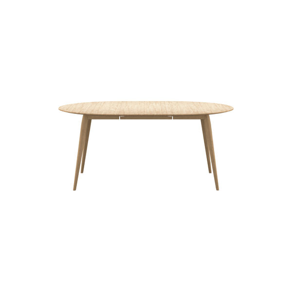 PLAYdinner Round Ø120 Dining Table with Extension incl. 1 Extension Leaf, white oiled oak, Bruunmunch Furniture