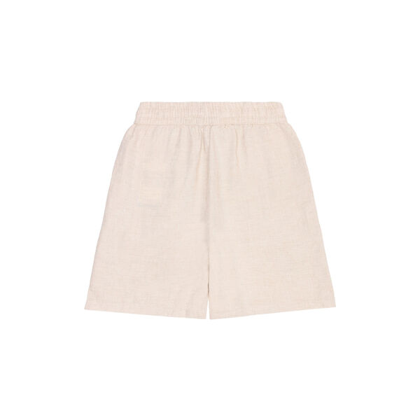 POSEY wide mid-rise linen shorts - GOTS/Vegan, yarndyed - light feather gray, KnowledgeCotton Apparel 