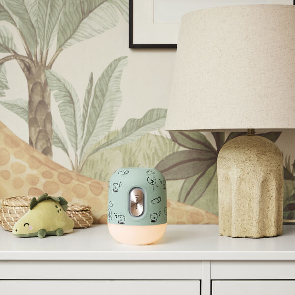 Glowie Bluetooth h&oslash;yttaler og lampe, dusty green, Kreafunk