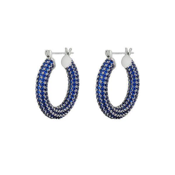 Pave Baby Amalfi hoops, bl&aring;/s&oslash;lv, Luv Aj