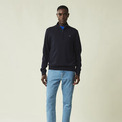 Clay Cotton Half-Zip genser, mørkeblå, Lexington