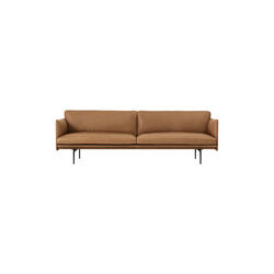Outline Sofa 3-seter, refine skinn cognac/svart Outline Sofa 3-seter, refine skinn cognac/svart, Muuto