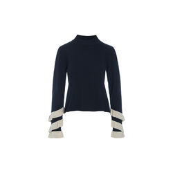 Saku flounce blouse, black/ivory twist, BITTE KAI RAND