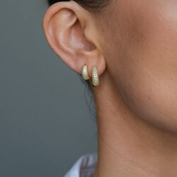 Dome Pave Hoops, Philippa Studios