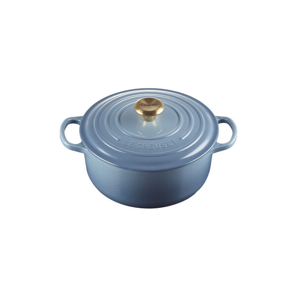 Signature st&oslash;pejern rund gryte &Oslash; 20 cm, chambray, Le Creuset
