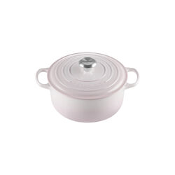 Signature st&oslash;pejern rund gryte &Oslash; 24 cm, shell pink, Le Creuset