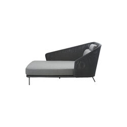 Mega daybed høyrevendt inkl. putesett, graphite/grey, Cane-line