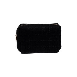 Tweed Make-Up Pouch Small, black, DARK department