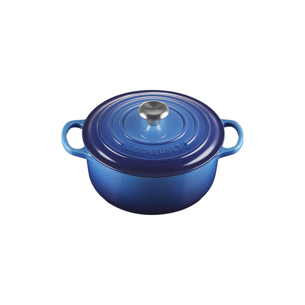 Signature st&oslash;pejern rund gryte &Oslash; 20 cm, azure blue, Le Creuset