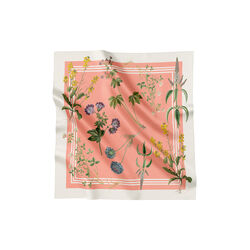 Coral Flora silkeskjerf, korallr&oslash;d, Flora Danica Denmark