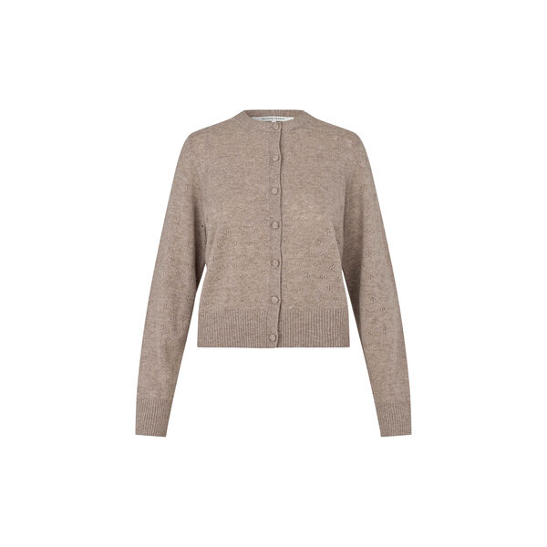 Amala Knit Cardigan, midi brown melange, Second Female