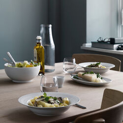 Hvit Riflet asiett 23,5 cm, Royal Copenhagen