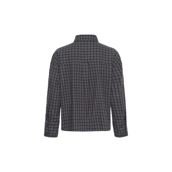 MWLennie Boxy Check Shirt, dark sapphire blue check, My Essential Wardrobe