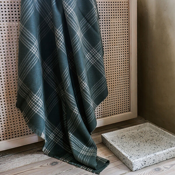 Check pledd, green/light green, ELVANG