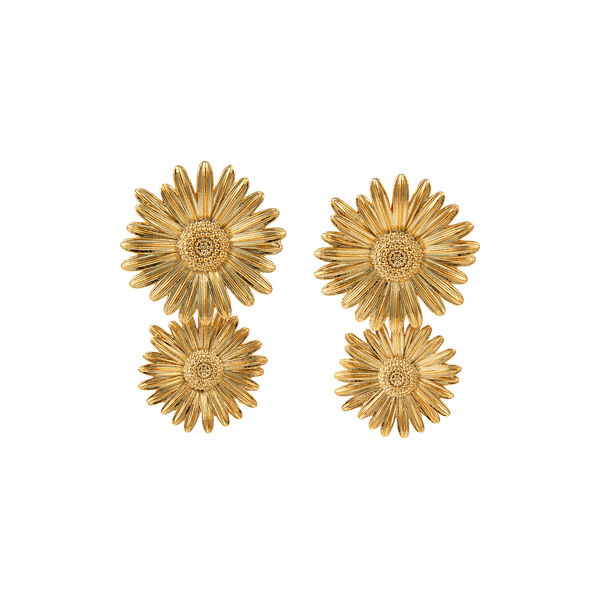 Statement Double Flower Drop Stud Earrings, Orelia