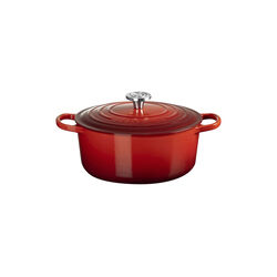 Signature st&oslash;pejern rund gryte | 26 cm | Cerise, Le Creuset