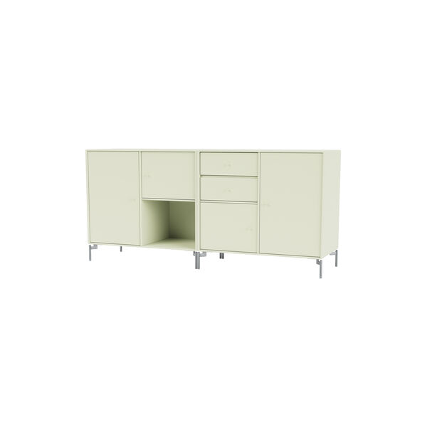 COUPLE bred skjenk med ben i krom, 140 pomelo, Montana Furniture