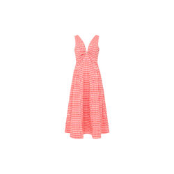 SHEILA CHECKS MIDI DRESS, red/pink gingham, French Connection