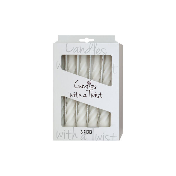 Candles With A Twist lys, matt white, Kunstindustrien