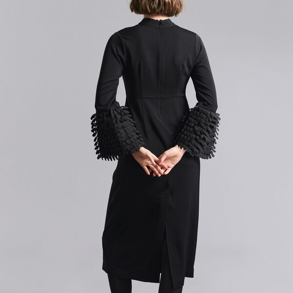 Sakura stretch dress with flounces, black, BITTE KAI RAND