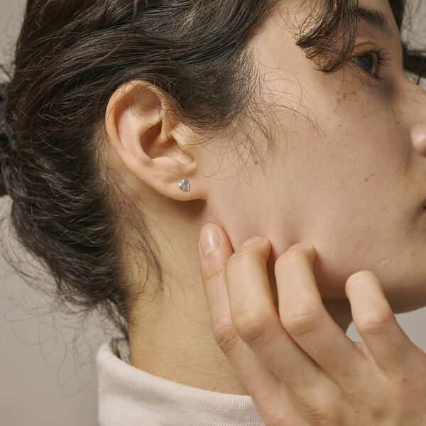 Heart Studs, s&oslash;lv, ENAMEL Copenhagen