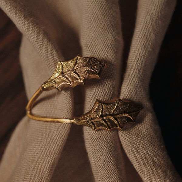 Holly Leaf serviettringer 4 stk., brass, Ferm Living