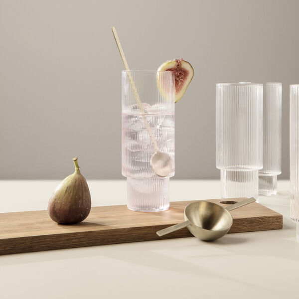 Ripple Long Drink glass 4 stk., klar Ripple Long Drink glass 4 stk., klar, ferm LIVING