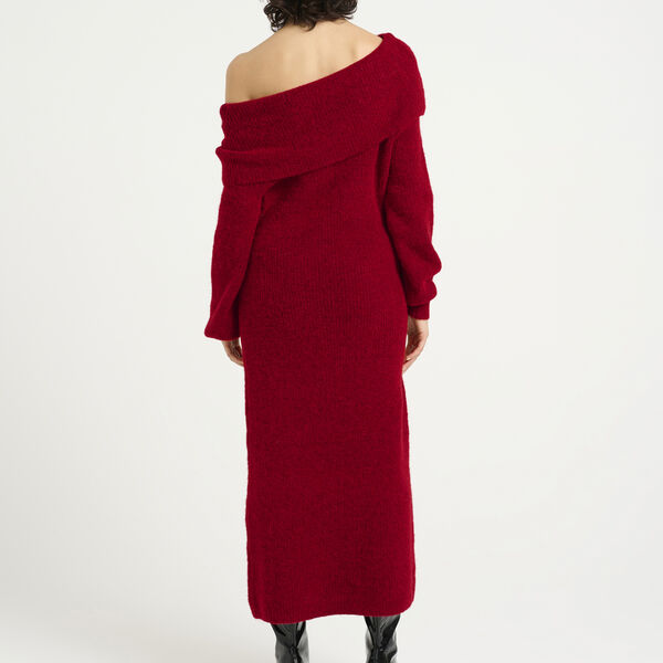 AlphaGZ off shoulder kjole, haute red melange, Gestuz