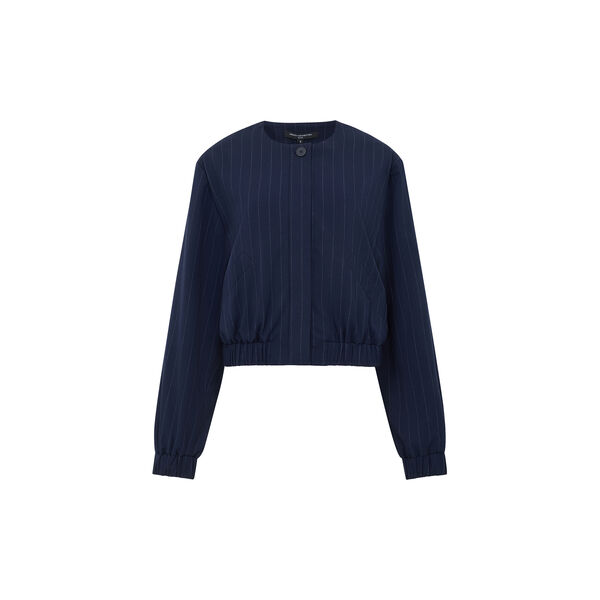 Alia Pinstripe Bomber Jacket, new navy/linen white, French Connection