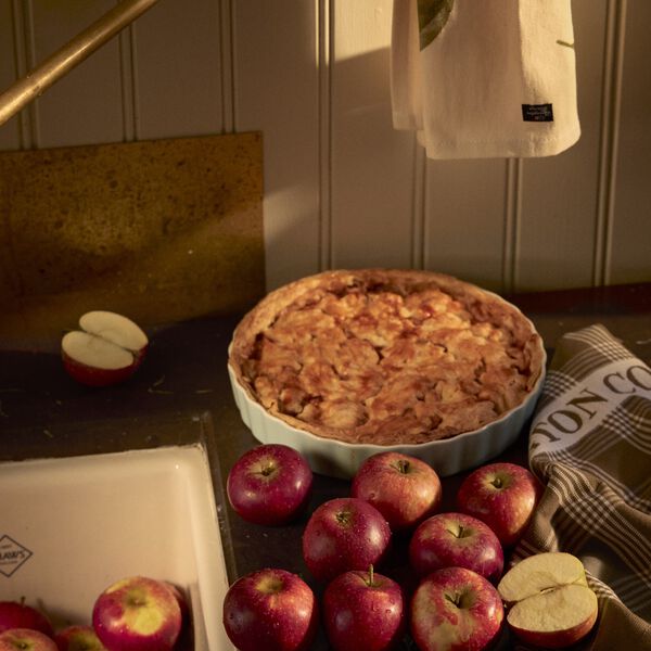 &Oslash;kologisk bomullskj&oslash;kkenh&aring;ndkle, hvit/oliven, Lexington