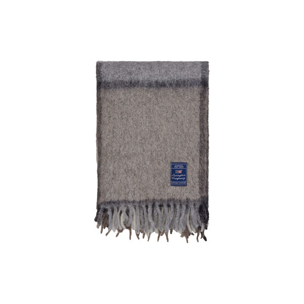 Checked Mohair Mix Wool pledd, stone/beige/gray, Lexington